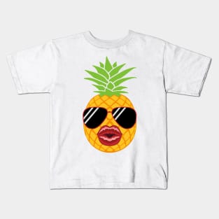 Pineapple with lip filler Botox Funny Pineapple Kids T-Shirt